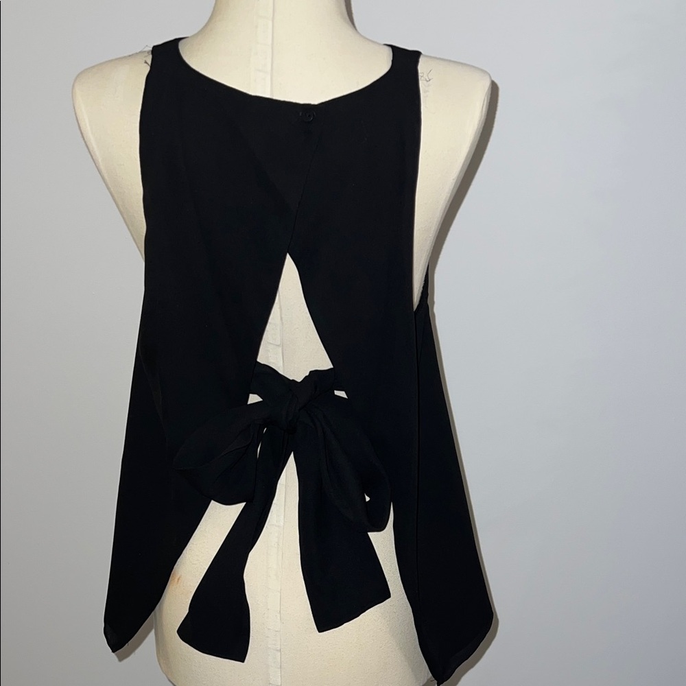 Black Sleeveless Top with Back Tie